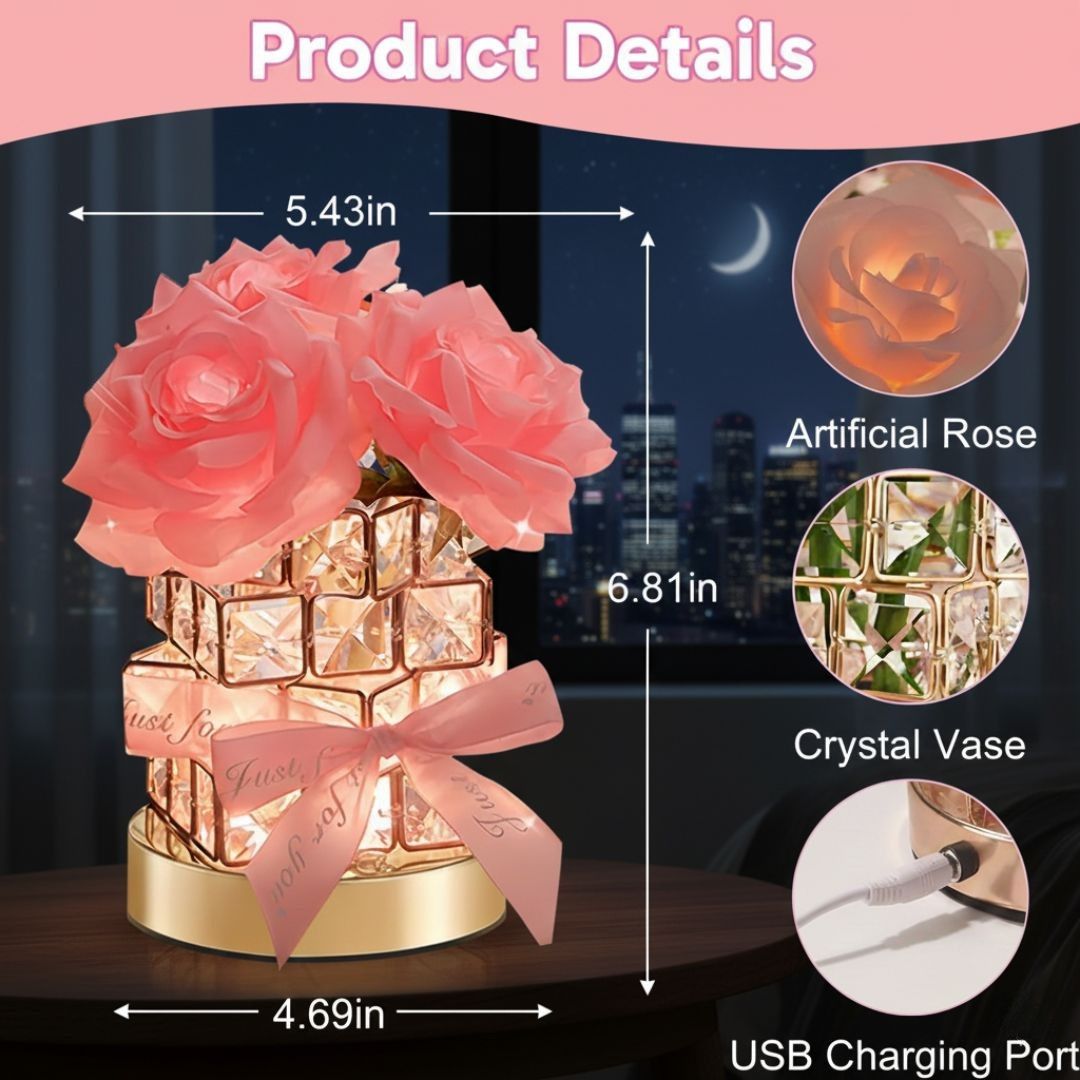 GlowCube™ LED Rose Night Light Decor